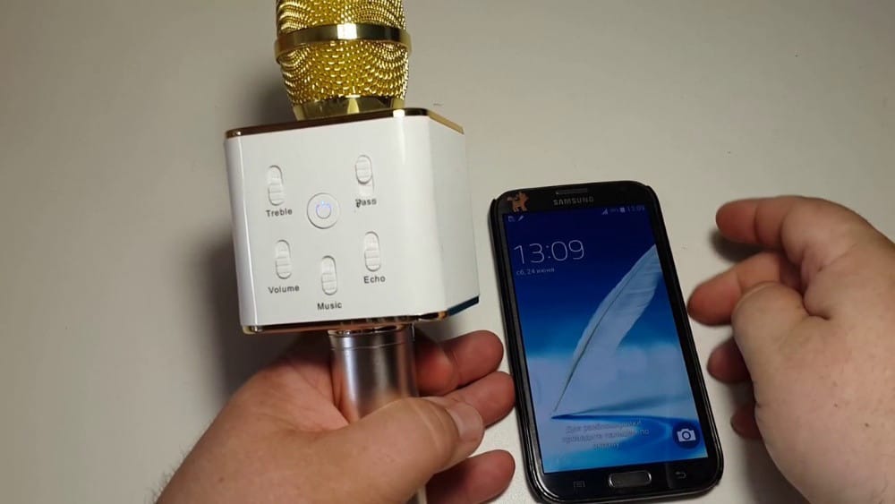 Bluetooth-мікрофон для караоке Q7 Блютуз мікро + ЧОХОЛ Чорний – фото 4