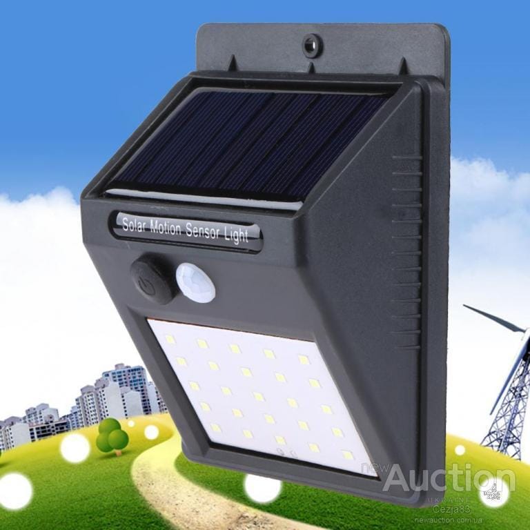 Світлодіодний Навісний ліхтар із датчиком руху 609 + solar 20 діодів – фото 8