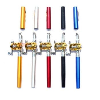 Вудка складана з котушкою та волосінню, телескопічна, Fishing rod in pen case, блешня, вудка ручка – фото 1
