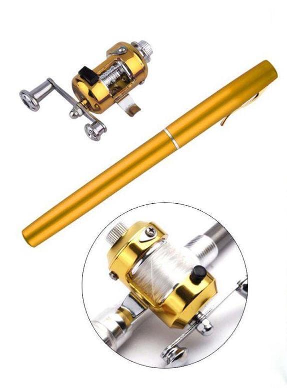 Вудка складана з котушкою та волосінню, телескопічна, Fishing rod in pen case, блешня, вудка ручка – фото 7