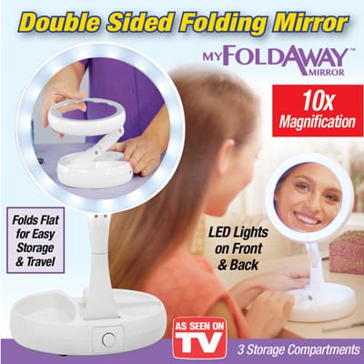 Складане дзеркало для макіяжу з Led-підсвіткою My Fold Away Mirror – фото 8