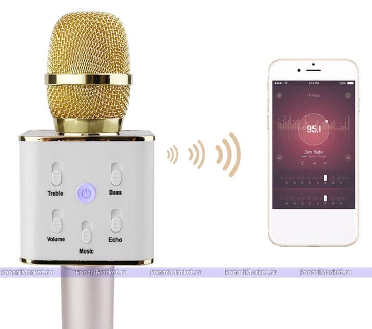 Bluetooth-мікрофон для караоке Q7 Блютуз мікро + ЧЕХОЛ – фото 7