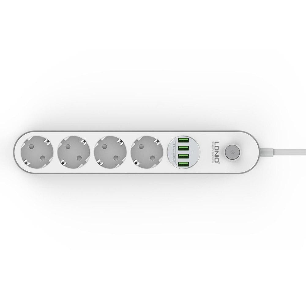 Мережевий фільтр подовжувач USB-виходів 4x220V і 4xUSB довжина 2 м. LDNIO SE4432 – фото 2