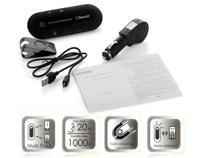 Автомобільний бездротовий динамік-гучномовець Bluetooth Hands Free kit HB 505-BT (спікерфон) – фото 6