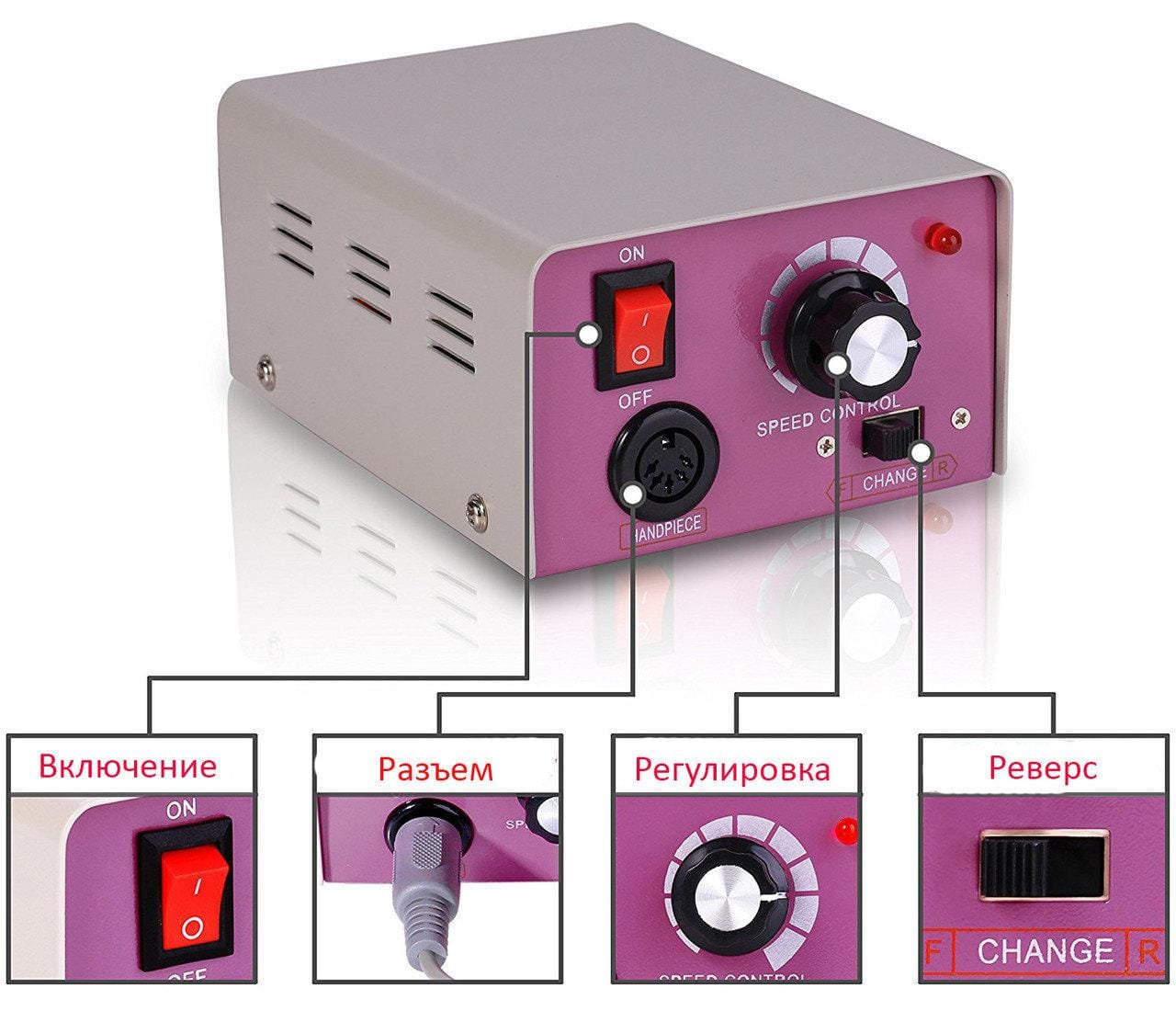 Машинка для манікюру та педикюру фрезер Beauty nail NN 25000 – фото 7