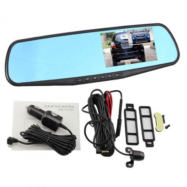 Автомобільне дзеркало відеореєстратор для машини на 2 камери VEHICLE BLACKBOX DVR 1080p камерою заднього огляду. – фото 4