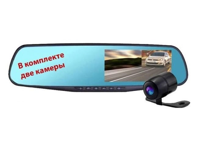 Автомобільне дзеркало відеореєстратор для машини на 2 камери VEHICLE BLACKBOX DVR 1080p камерою заднього огляду. – фото 5