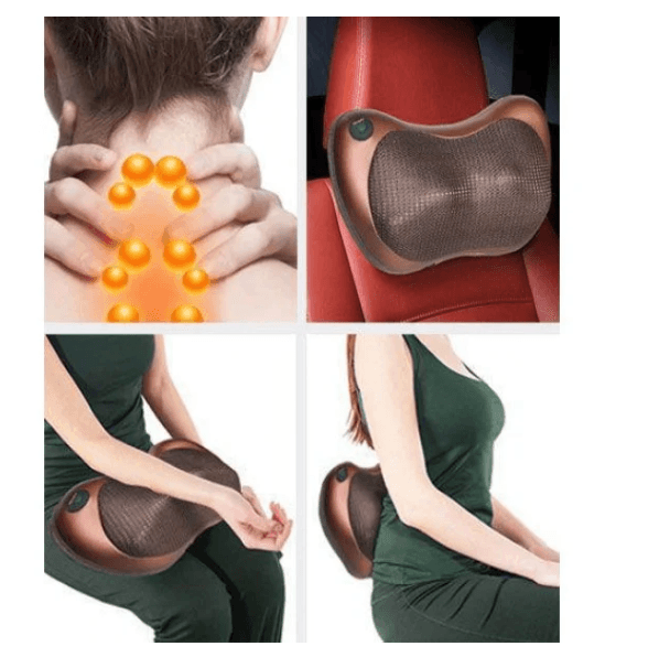 Масажна подушка MASSAGE PILLOW QY-8028 інфрачервоний роликовий масажер для шиї та спини 8 масажних ролика – фото 7