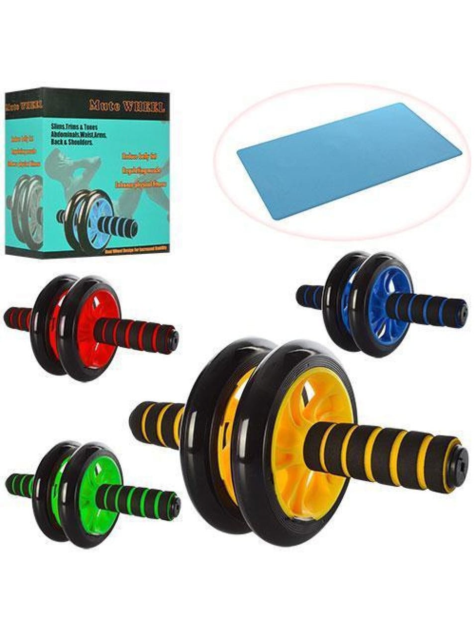Гімнастичне спортивне фітнес-колесо Double wheel Abs health abdomen round ⁇ Тренажер-ролик для м’язів – фото 4