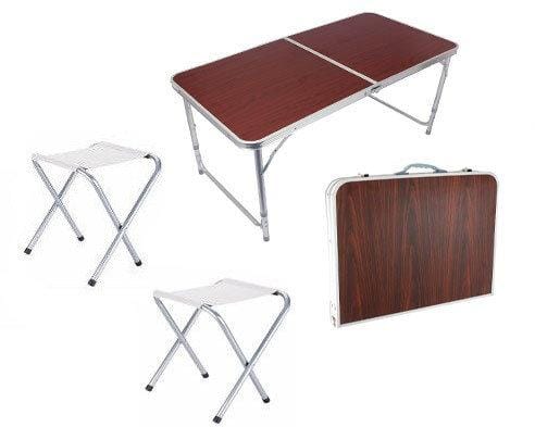 Стіл алюмінієвий розкладний для пікніка + 4 стільці, валіза Червона – фото 3