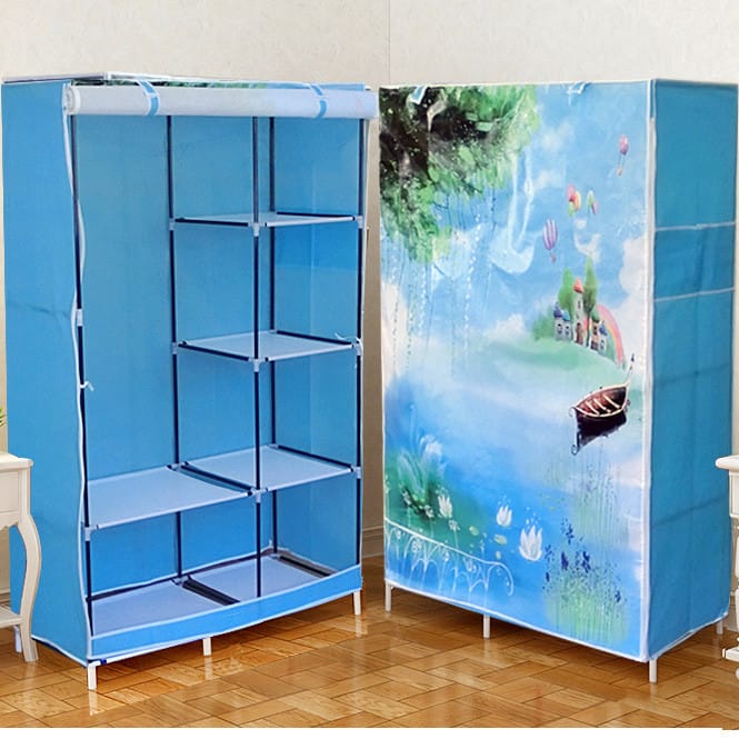 Тканинна шафа складана STORAGE WARDROBE KM-105 на 2 секції (106х45х170 см), органайзер для одягу – фото 2
