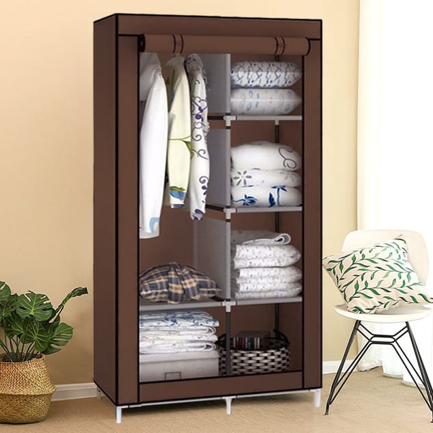 Тканинна шафа складана STORAGE WARDROBE KM-105 на 2 секції (106х45х170 см), органайзер для одягу – фото 3
