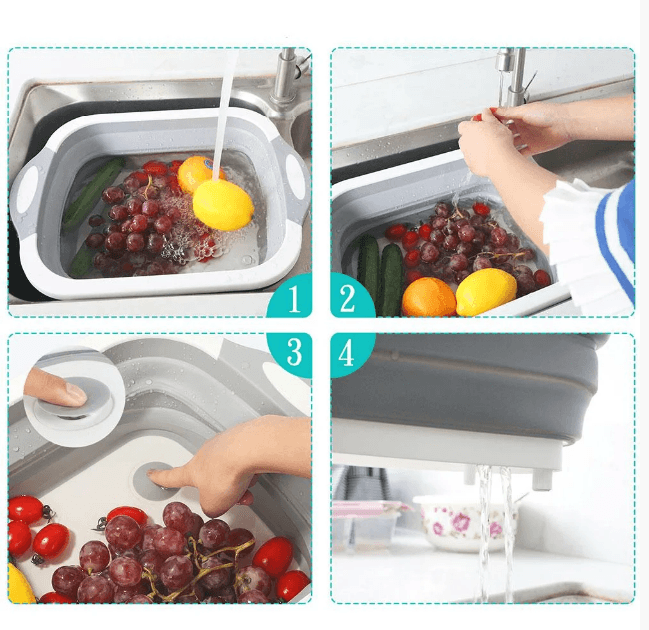 Дошка обробна 3 в 1 Chopper, дошка обробна складана, миска дошка, дошка для кухні, дошка трансформер – фото 7