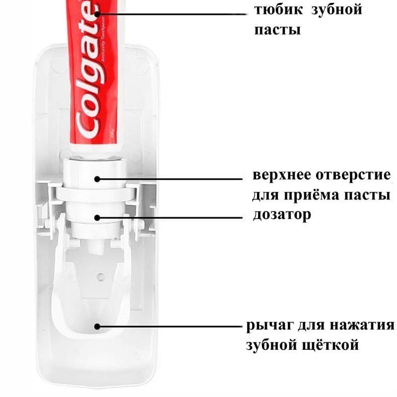 Дозатор автоматичної зубної пасти Toothpaste Dispenser з тримачем зубних щіток Toothbrush holder – фото 5