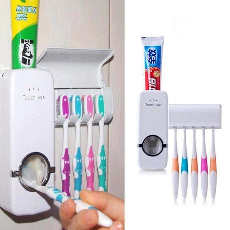 Дозатор автоматичної зубної пасти Toothpaste Dispenser з тримачем зубних щіток Toothbrush holder – фото 1