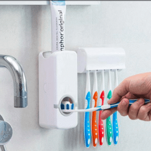 Дозатор автоматичної зубної пасти Toothpaste Dispenser з тримачем зубних щіток Toothbrush holder