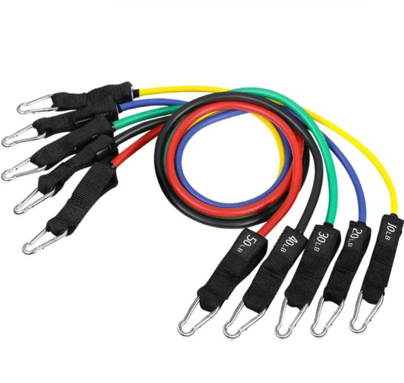 Набір трубчастих еспандерів для фітнесу 5 штук/ Багатофункціональний комплект + Чохол – фото 4