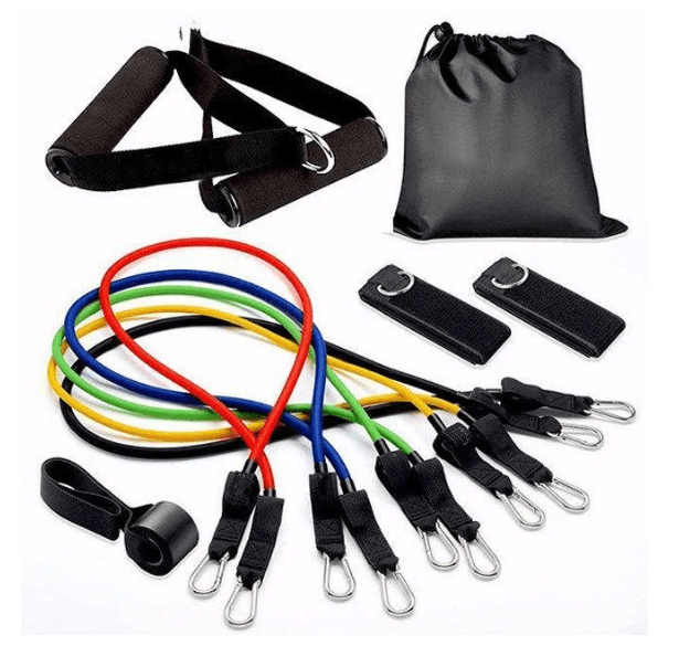 Набір трубчастих еспандерів для фітнесу 5 штук/ Багатофункціональний комплект + Чохол – фото 7