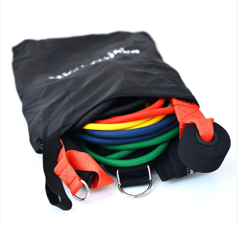 Набір трубчастих еспандерів для фітнесу 5 штук/ Багатофункціональний комплект + Чохол – фото 5