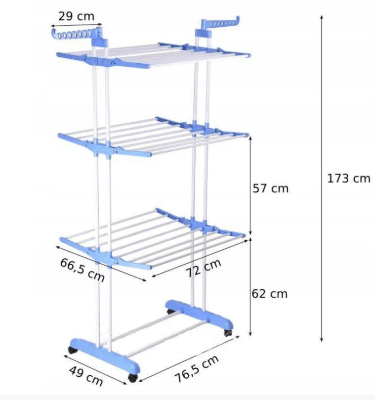 Багатоярусна сушарка для білизни, речей, одягу Garment rack with wheels складана – фото 5