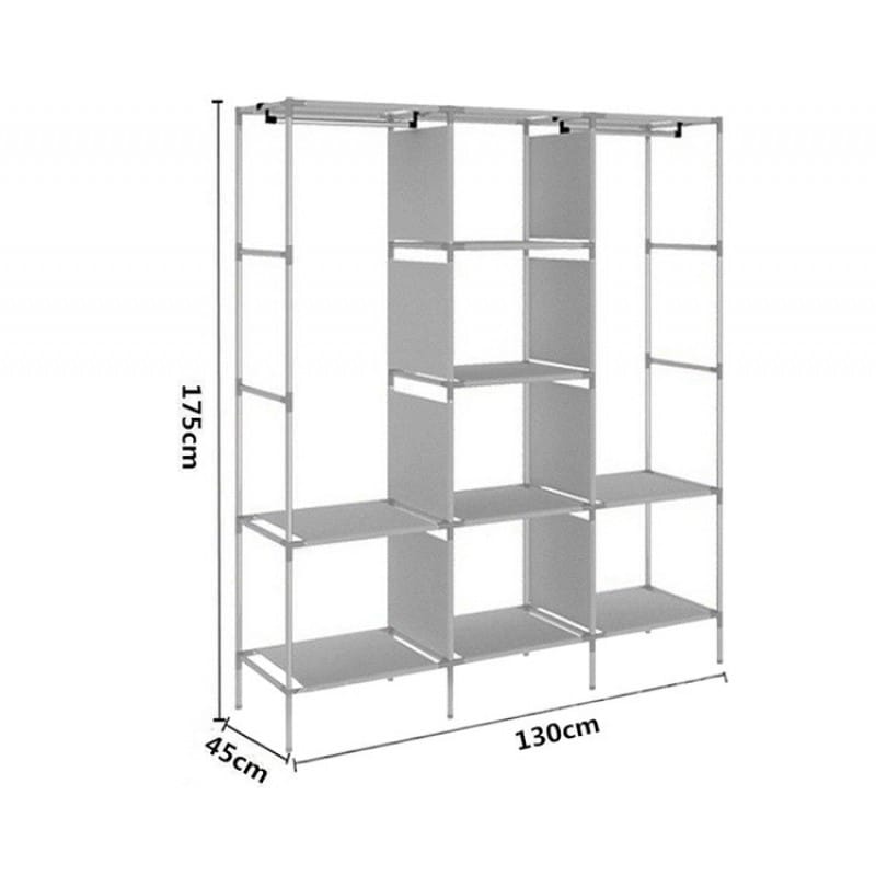 Складана каркасна тканинна шафа Storage Wardrobe 88130, шафа на три секції 130*45*175 – фото 4