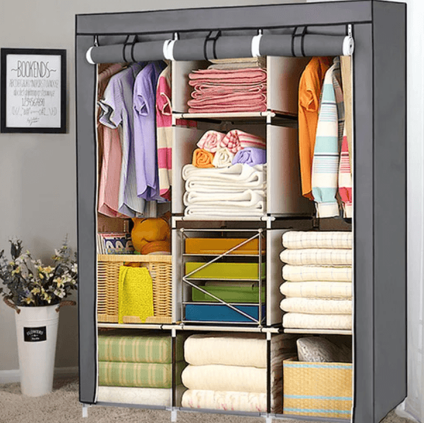 Складана каркасна тканинна шафа Storage Wardrobe 88130, шафа на три секції 130*45*175 – фото 1