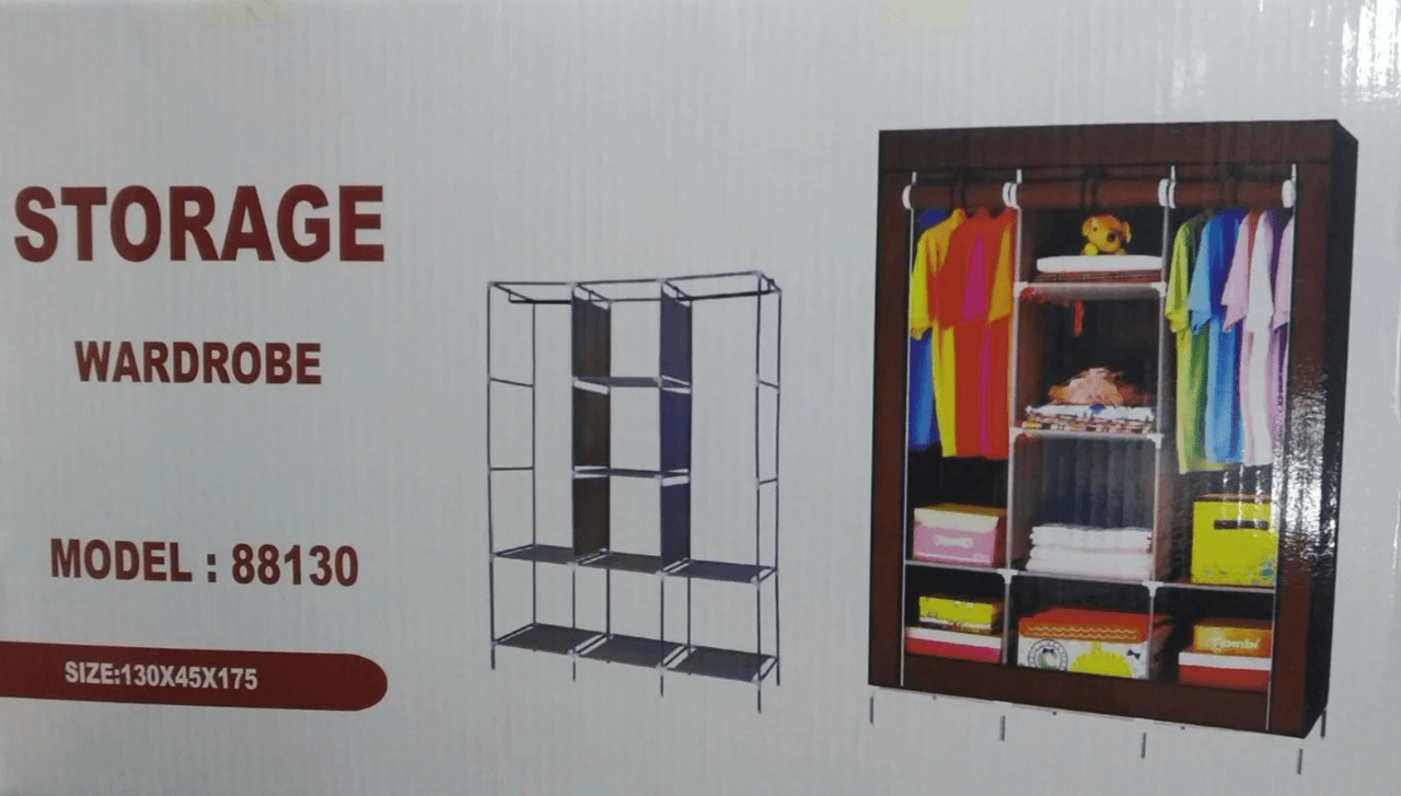 Складана каркасна тканинна шафа Storage Wardrobe 88130, шафа на три секції 130*45*175 – фото 7