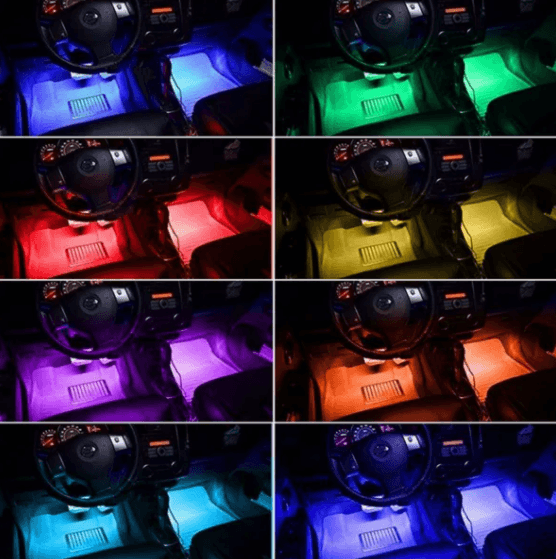Світлодіодна RGB стрічка для підсвічування салону автомобіля з пультом ДК 4 шт. по 18 льод ELITE LUX EL-1228 – фото 6