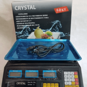 Торгові ваги електронні з калькулятором Crystal 50 kg 6V Чорний Найкраща ціна!