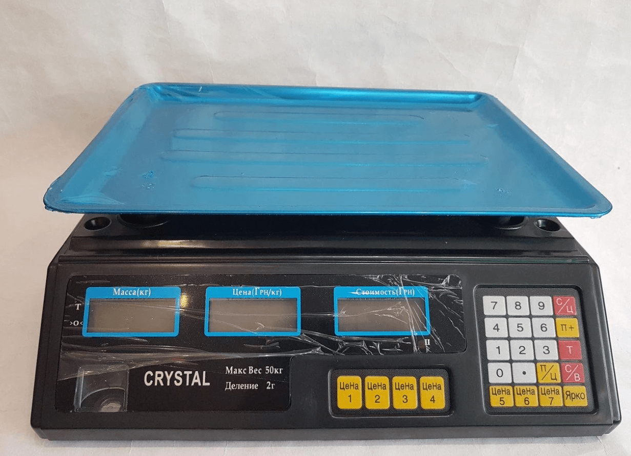 Торгові ваги електронні з калькулятором Crystal 50 kg 6V Чорний Найкраща ціна! – фото 1
