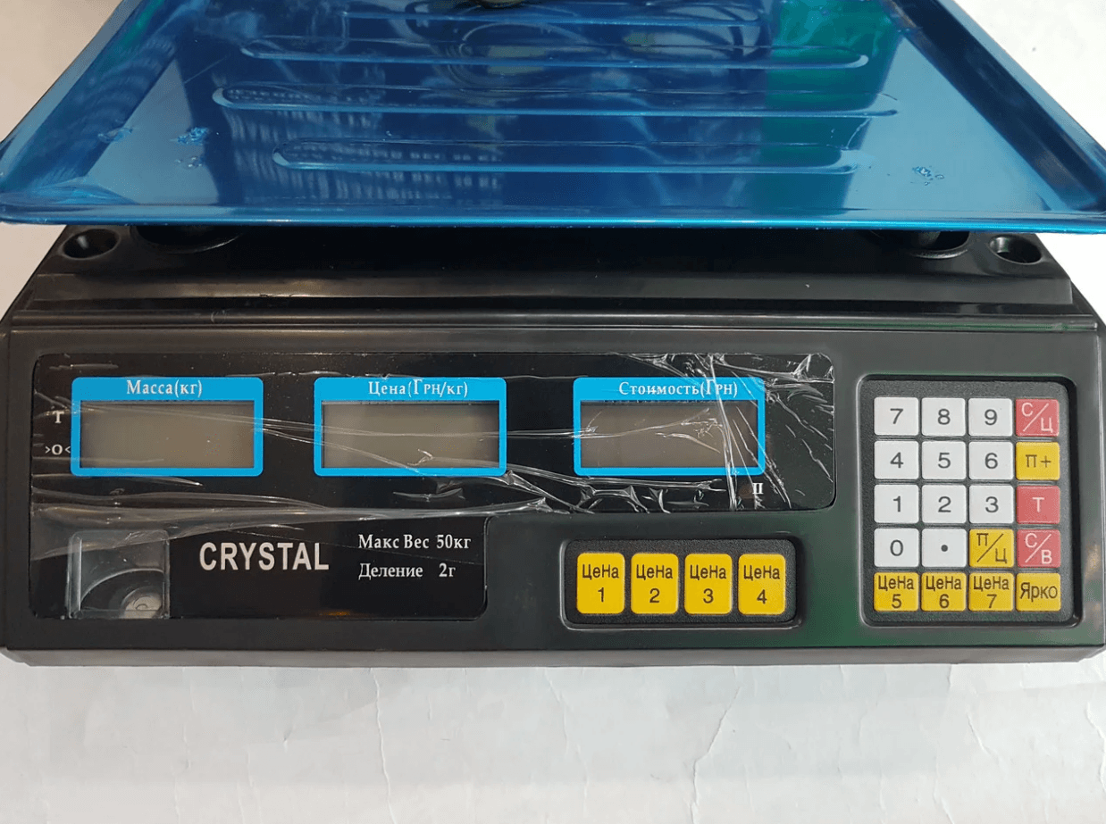 Торгові ваги електронні з калькулятором Crystal 50 kg 6V Чорний Найкраща ціна! – фото 2