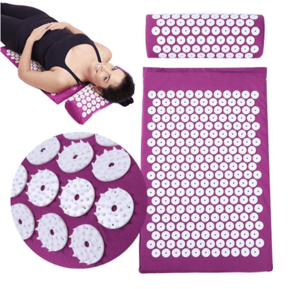 Масажний ортопедичний килимок з подушкою Acupressure Mat Ортопедический массажный коврик 65 см*41 см – фото 3