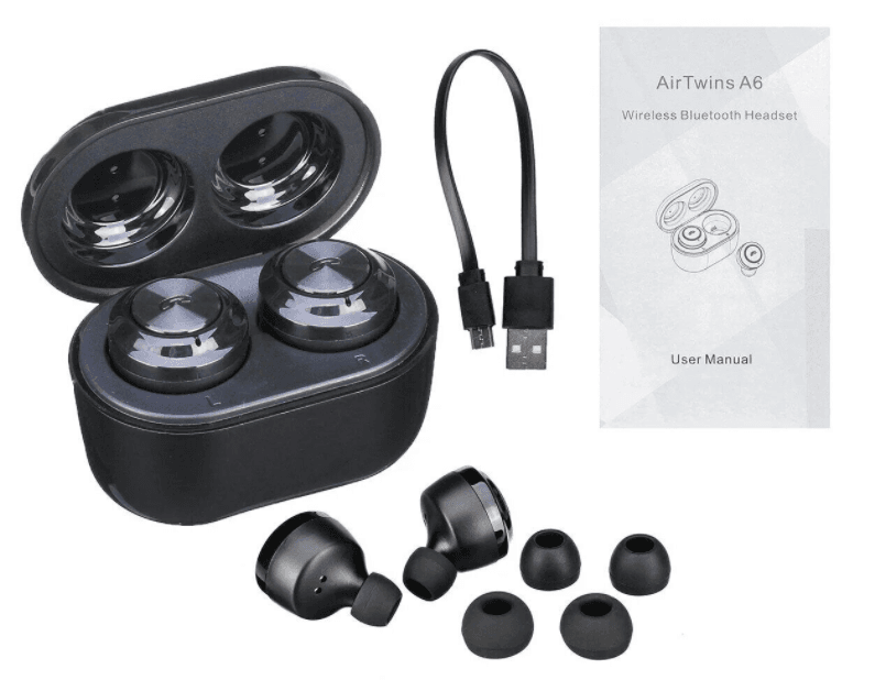 Бездротові вакуумні Bluetooth-навушники Air Twins A6 TWS гарнітура з боксом для заряджання – фото 4