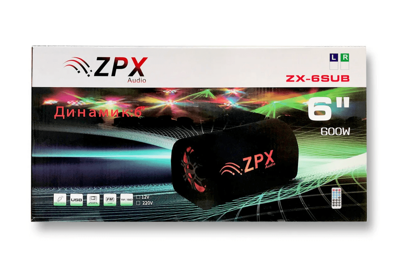 Активний сабвуфер в автомобіль 600 Вт Car Speaker Subwoofer ZPX ZX-6SUB – фото 3