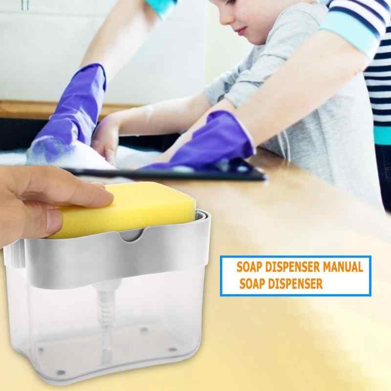 Органайзер для мочалок з мильницею та дозатором натискна Soap Pump Sponge Caddy – фото 3