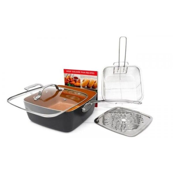Сковорідка-фритюрниця квадратна з кришкою TOP KITCHEN BN-8001 – фото 2
