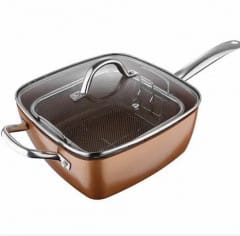 Сковорідка-фритюрниця квадратна з кришкою TOP KITCHEN BN-8001 – фото 5