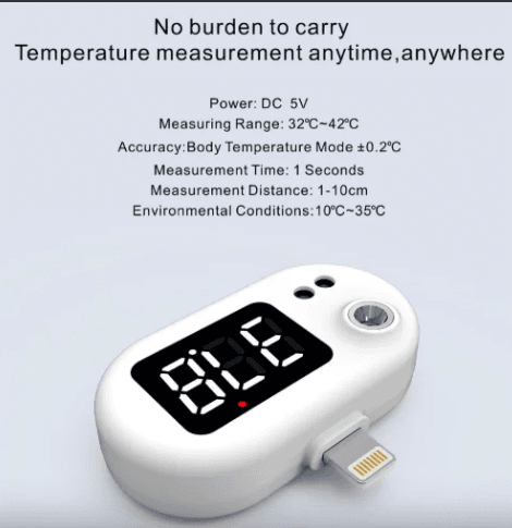 Термометр беконтактний для тіла K8 білий з під’єднанням у телефон – фото 4