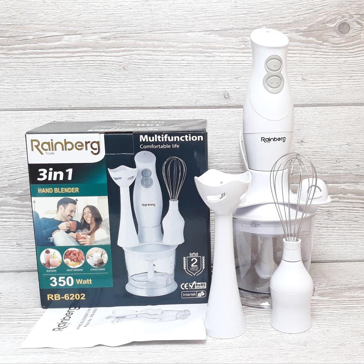 Блендер Rainberg RB — 6202 350 W 3в1 заглибний блендер подрібнювач – фото 2