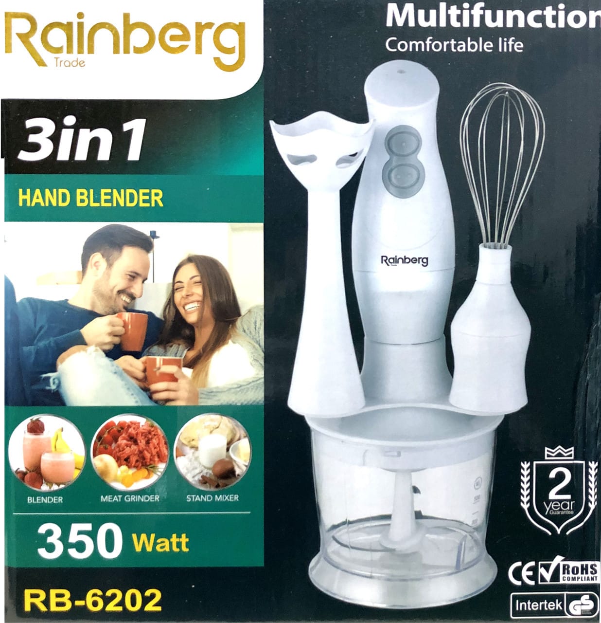 Блендер Rainberg RB — 6202 350 W 3в1 заглибний блендер подрібнювач – фото 5