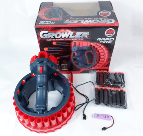 Іграшкова зброя автоматичний бластер Growler на 28 зарядів, працює від акумулятора – фото 5