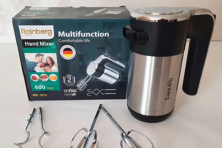 Міксер ручний 5 швидкостей 600 Вт Rainberg RB-1012 – фото 1