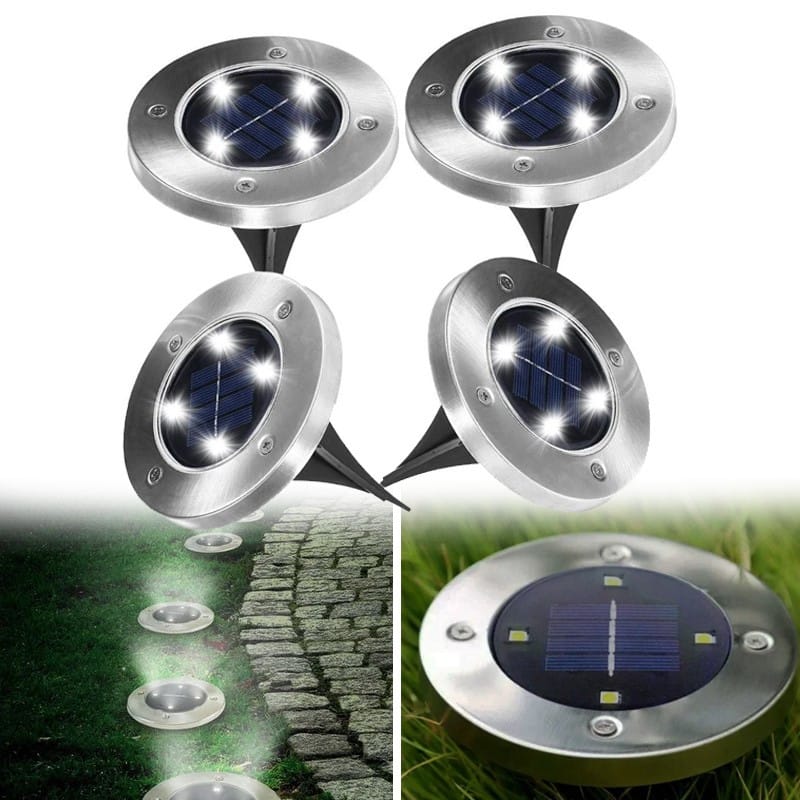 Вуличний світильник на сонячній батареї Solar Disk 8led-dm8 — садовий ліхтар – фото 1