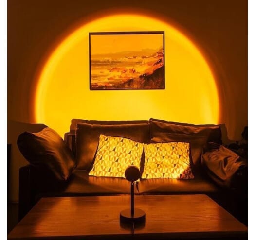 Проєкційний світильник Sunset Lamp з ефектом заходу сонця, світанку fm-23 – фото 3