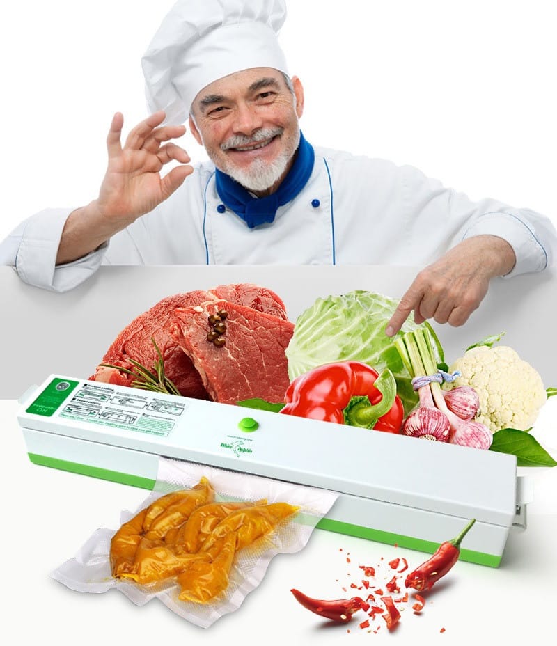 Прилад для вакуумного пакування продуктів, Freshpack Pro вакууматор HQ-1, для тривалого зберігання + пакети – фото 1