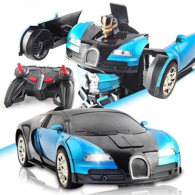 Машинка радіокерована трансформер Robot Car Bugatti Size12 СИНЯ ⁇ Робот-трансформер на радіокеруванні 1:12 – фото 6