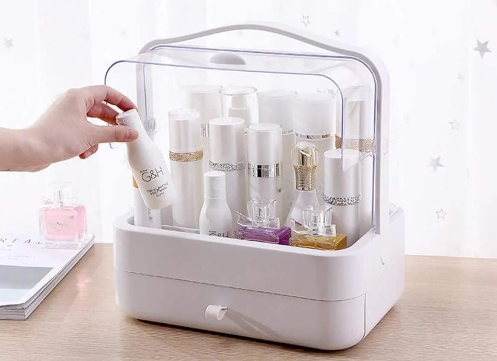 Органайзер для косметики 2 секции (розовий) YM206 Single Drawer | Косметический органайзер – фото 2