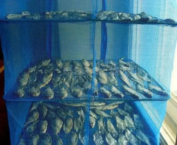 Сітка для сушіння риби (фруктів і овочів) сушарка Триярусна 45х45х55| Сітка для сушіння грибів – фото 4