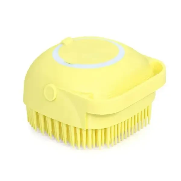 Силіконова масажна щітка мочалка YELLOW Silicone Massage Bath ⁇ Мочалка для купання ⁇ Щітка для тварин – фото 1