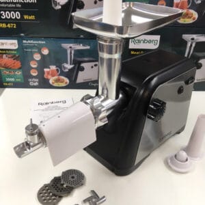 Електром'ясорубка із соковичавницею Rainberg RB 672 3000 Вт Електрична м'ясорубка з насадками для ковбаси
